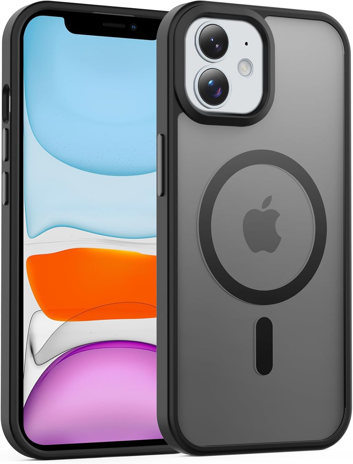 Temdan for iPhone 11 Case [Compatible with MagSafe] [Military-Grade Drop Protection] [Anti-Fingerprint] [Anti-Scratch] Slim Silky-Soft Touch Translucent Matte Case 6.1 inch, Black (iPhone 11 Black) Thumbnail