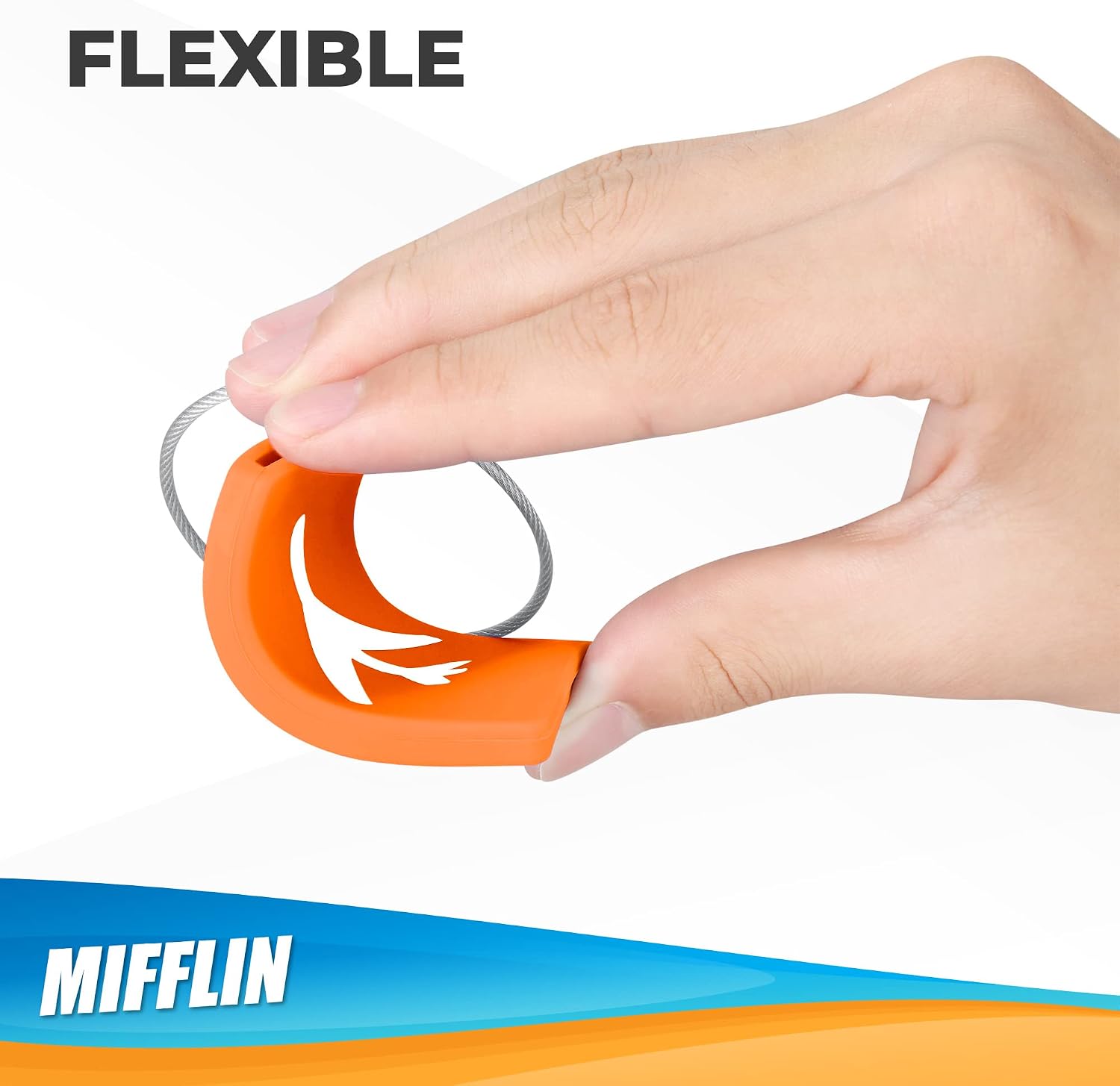 Mifflin-USA Silicone Luggage Tags (Orange, 2 Pack) with Plane Embedded Design & Name ID Card; Bright Colors to Quickly Find Your Bag image 5