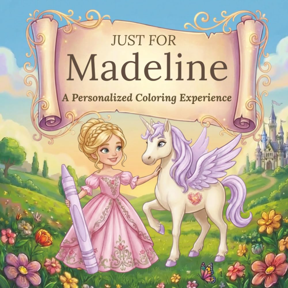 Just for Madeline: A Personalized Coloring Experience: 50 total coloring pages | 28 coloring pages featuring Madeline's name | 22 coloring pages themed for girls (Personalized Coloring Book Series)