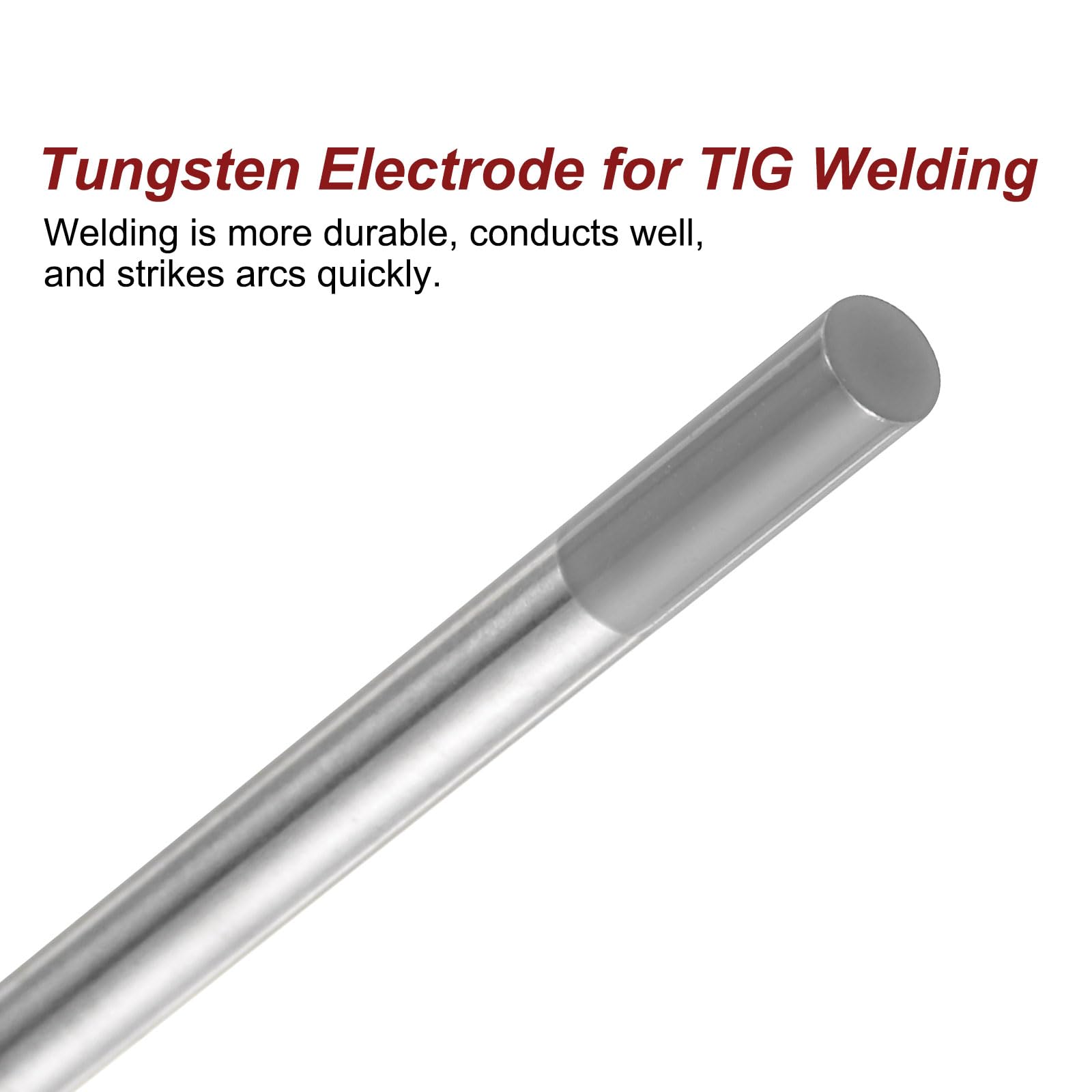 QUARKZMAN 10 Unidades De Electrodos De Tungsteno Para Soldadura TIG 1/8" X 7" 1.8-2.2% Para Soldadura De Acero Inoxidable, Soldadura De Aleaciones Y Magnesio, Manufacturera, Gris WC20