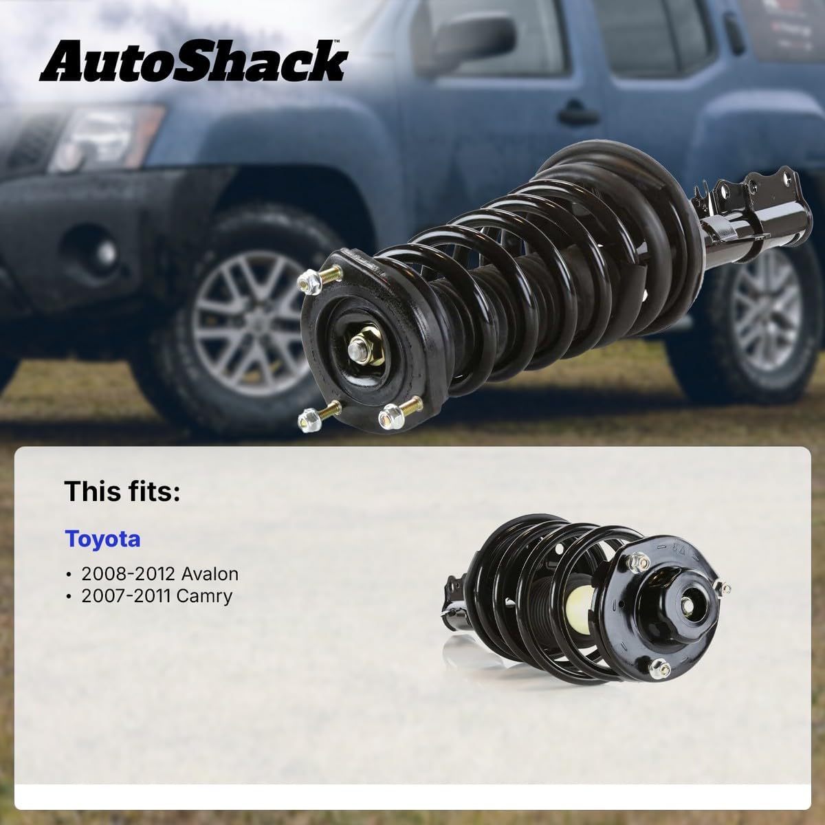 AutoShack Rear Complete Strut & Coil Spring Left & Right Replacement for 2007-2011 Toyota Camry 2008-2012 Toyota Avalon 2-PC Set
