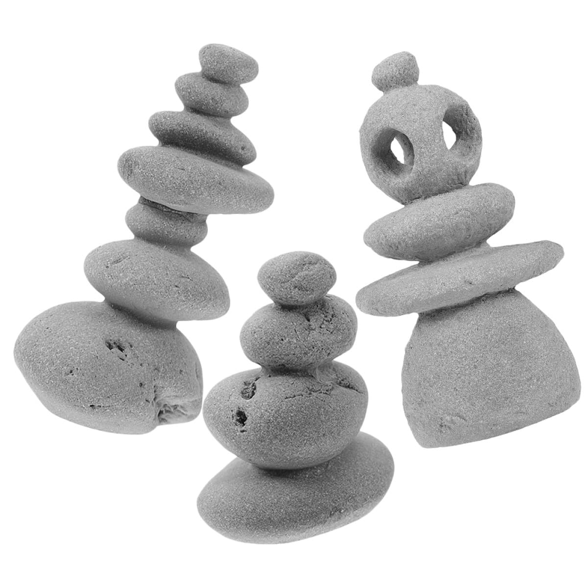 SHERCHPRY Zen Steine Kreative Steinskulpturen aus Stein mit Lebensechtem Design 3 Stück Praktische Gartendekoration für und Aquarium für Entspannendes Yoga Zubehör