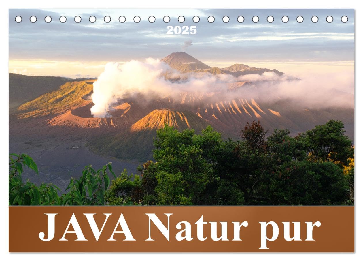 JAVA Natur pur (Tischkalender 2025 DIN A5 quer), CALVENDO Monatskalender: Java, eine der vier großen Sundainseln, lockt Besucher aus aller Welt an. (CALVENDO Natur)