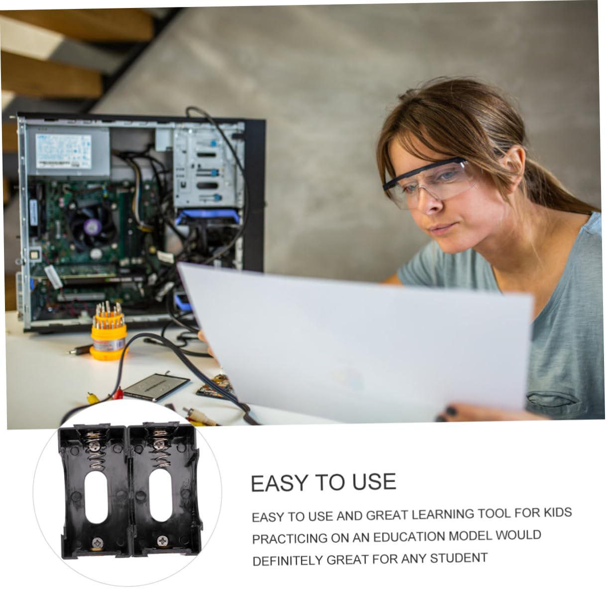 NUOBESTY 2 Set Batterie Porta Batterie Per Laboratorio Con Terminali Colorati E Sicure Per Esperimenti Scolastici E Progetti Elettrici 10 Pezzi*2
