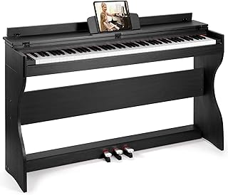 MUSTAR E-Piano 88 Tasten，Digital Piano，Elektrisches Klavier mit Klavierständer, 3 Pedaladapter，2 Kopfhöreranschluss， LCD-Bildschirm，USB/MIDI, Piano für Anfänger