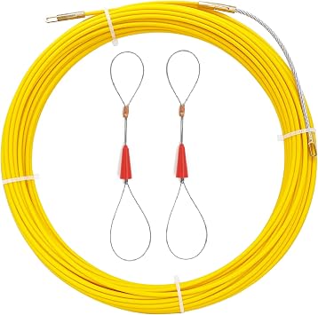 50ft Fiberglass Fish Tape Cable Puller Kit Electrical Cable Puller Through Wall Wire Fish Tape Duct Rodder Threader Cable Fishtape Fastener 3mm