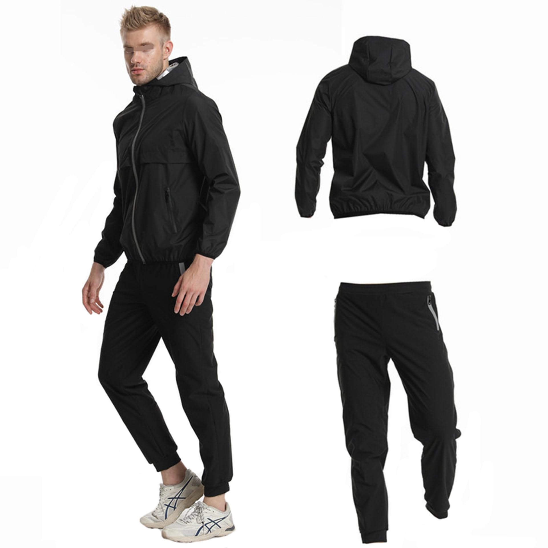 Saunaanzug Für Herren, Schwitzanzug Herren Zum Abnehmen, Sauna Suit - Fitness Schwitzjacke Und Hose Für Boxen MMA Gym Fitness Laufen
