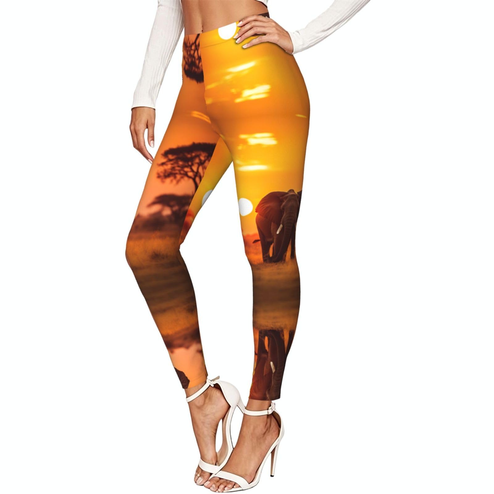 Leggings de compresión moldeadores con estampado de elefante y cintura de alta sujeción 7