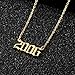 M MOOHAM Birth Year Necklace for Women, Gold 2006 Necklace Old English Birth Year Number Pendant Necklace for Women
