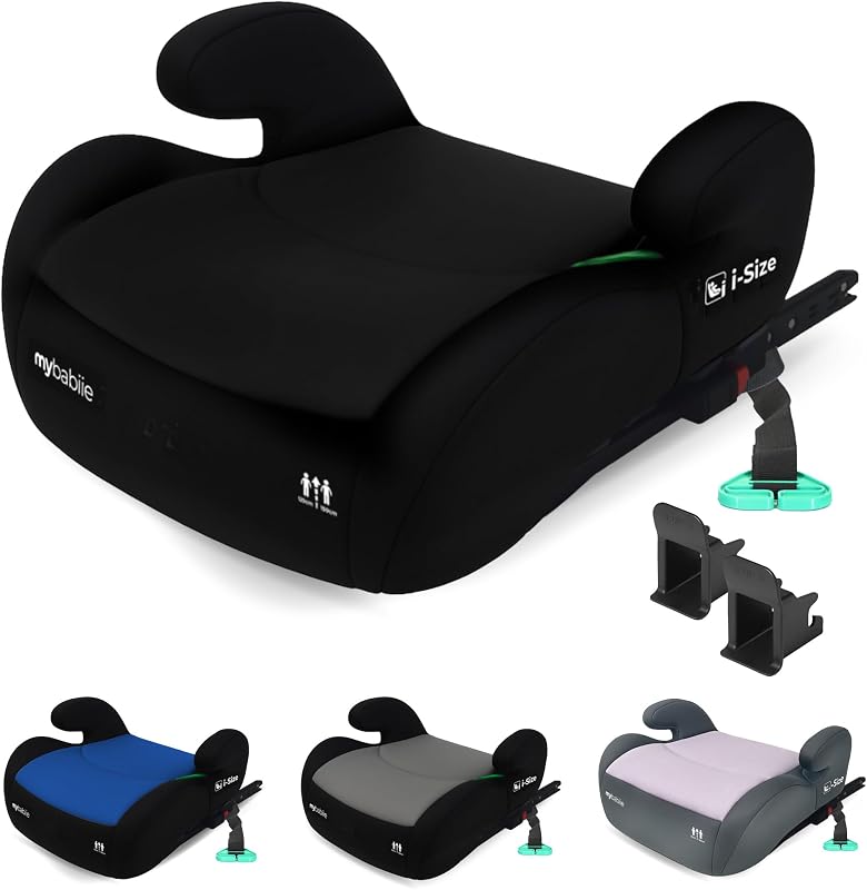 My Babiie MBCSB20 Child Booster Seat - ISOFIX, R129 i-Size 125-150cm (Group 3, 6 to 12 Years Approx.) Portable Kids Car Seat, Comfortable, Compact, Lightweight, Ideal for Travel - Black