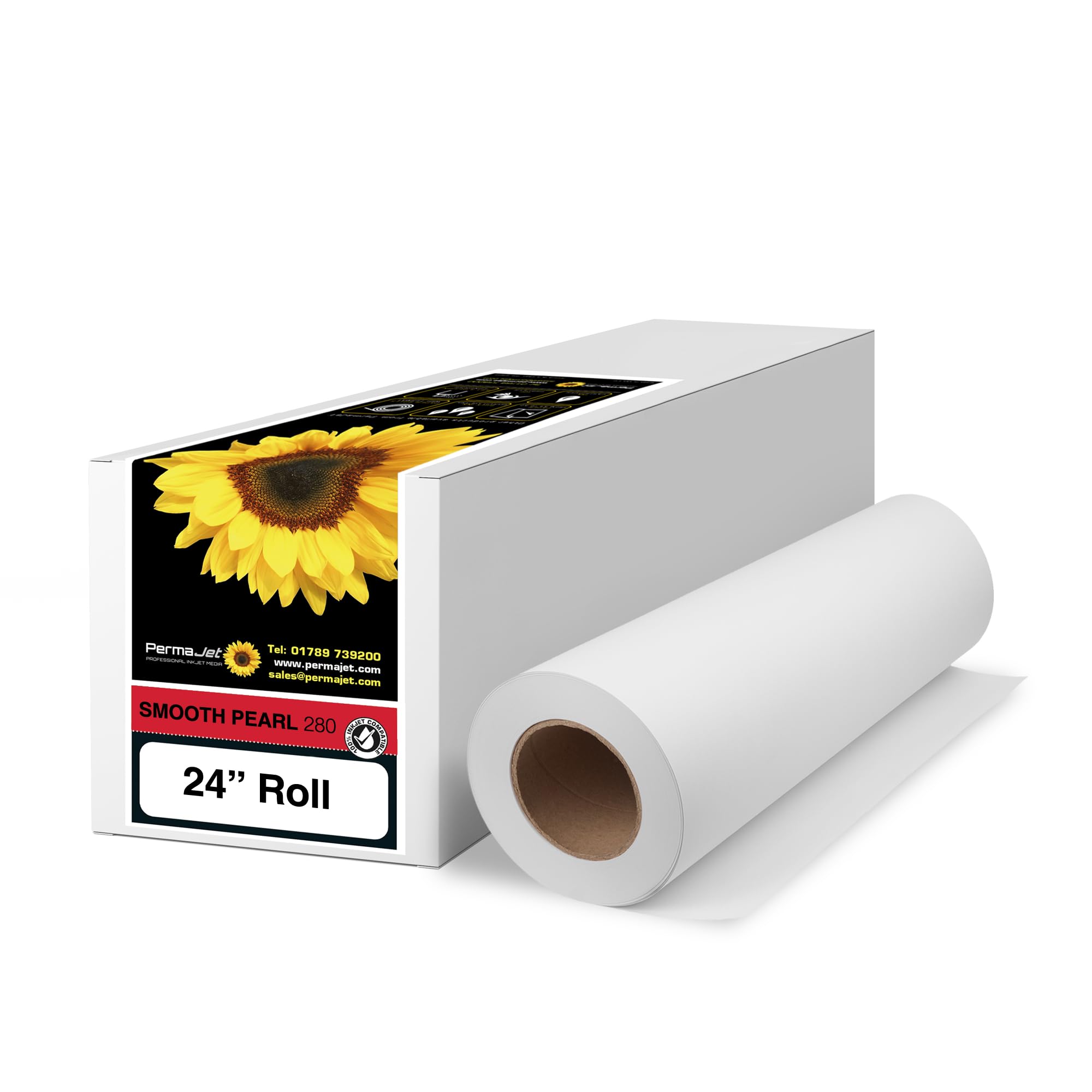 PermaJet Smooth Pearl 280gsm | 24" x 30m | Inkjet Semi-Gloss/Pearl Printer Photo Paper