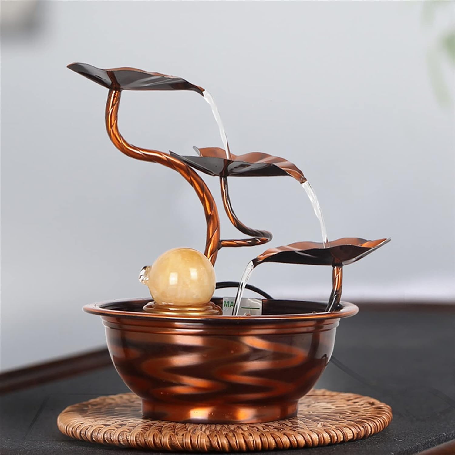 卓上噴水屋内噴水 純銅小台車の水の噴水 - 屋内デスクトップの滝の噴水のリビングルームFeng Shui Holigh Lucky