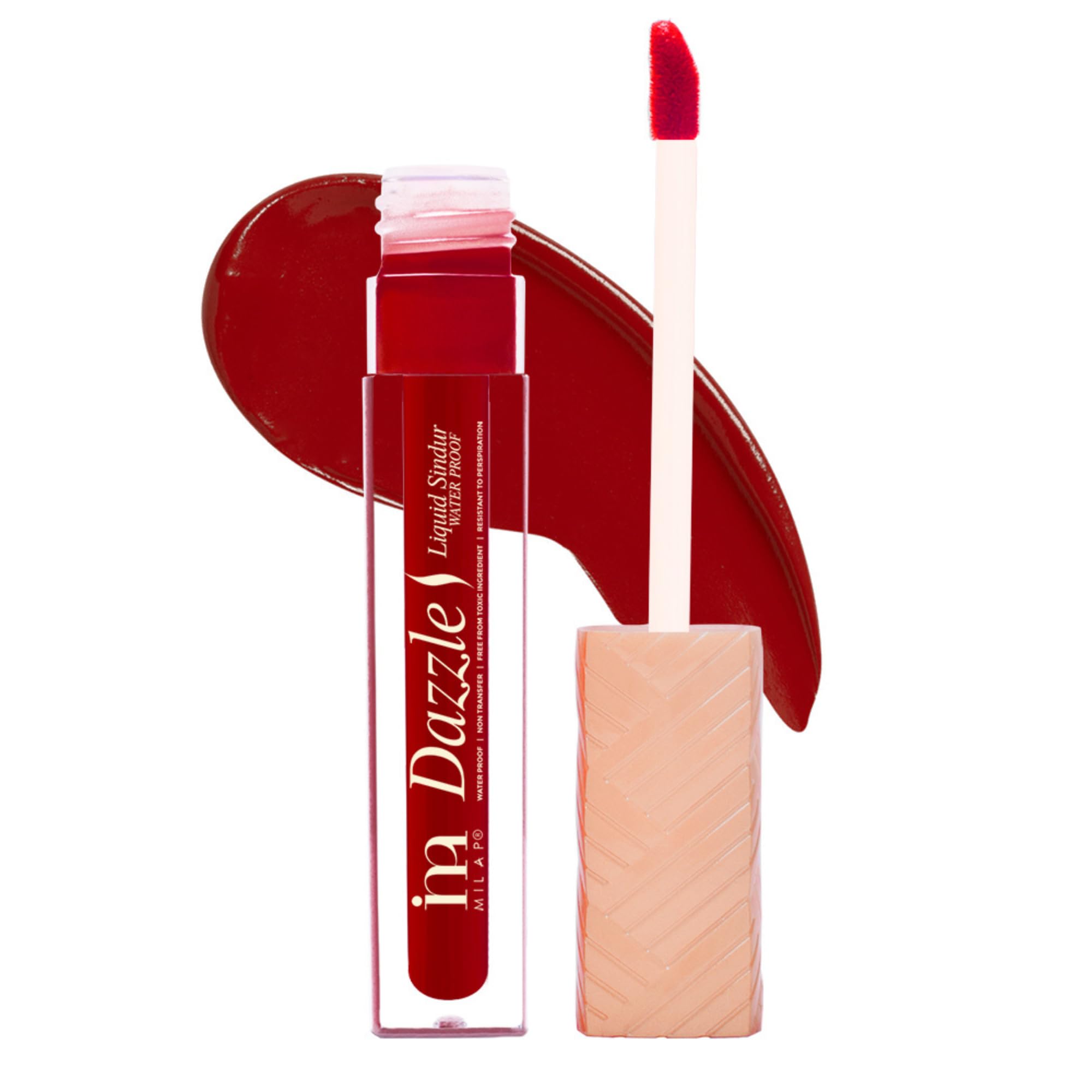 MILAP Dazzle Liquid Sindur | Non Transfer Waterproof Long Lasting Sindoor For Women | Organic Liquid Sindur | Highly Pigmented & Quick Drying Formula - Red (Maroon)