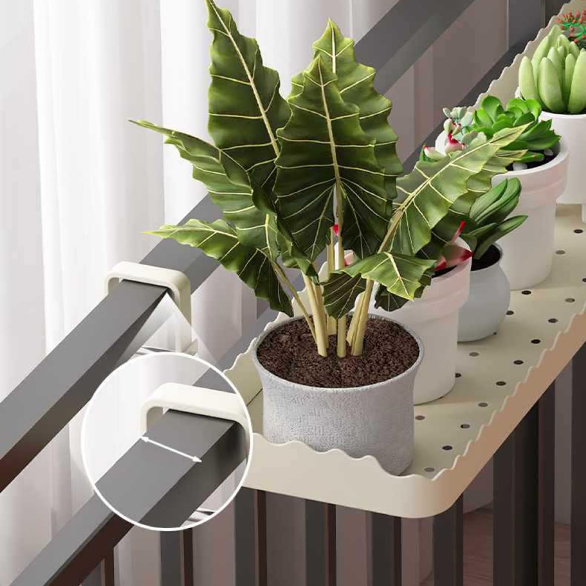 Amazon.co.jp: [ムリョ] 花の鉄のバルコニーの手すりを掛ける壁掛けの