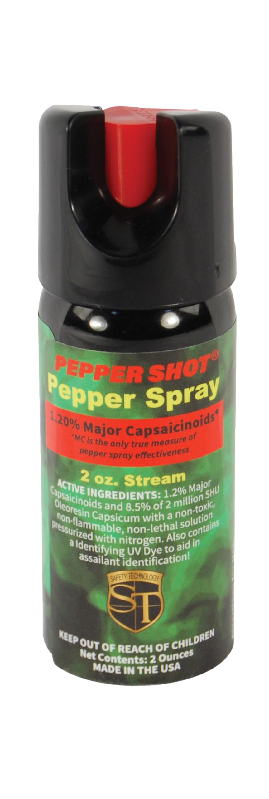 Pepper Shot 1.2% MC Tri-Pack Pepper Spray Includes 2 oz Home, 1/2 oz Auto Visor, 1/2 oz Keychain, 10-12 ft Range
