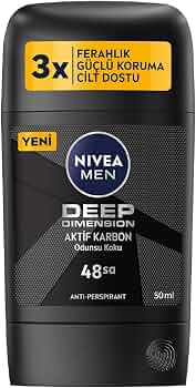 NIVEA Men Erkek Stick Deodorant Deep Dimension, 48 Saat Anti-perspirant Koruma ,50ml
