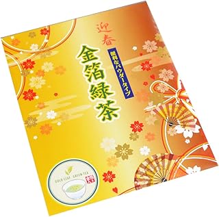 タジマ金箔緑茶迎春シリーズ金箔入粉末緑茶扇, A6