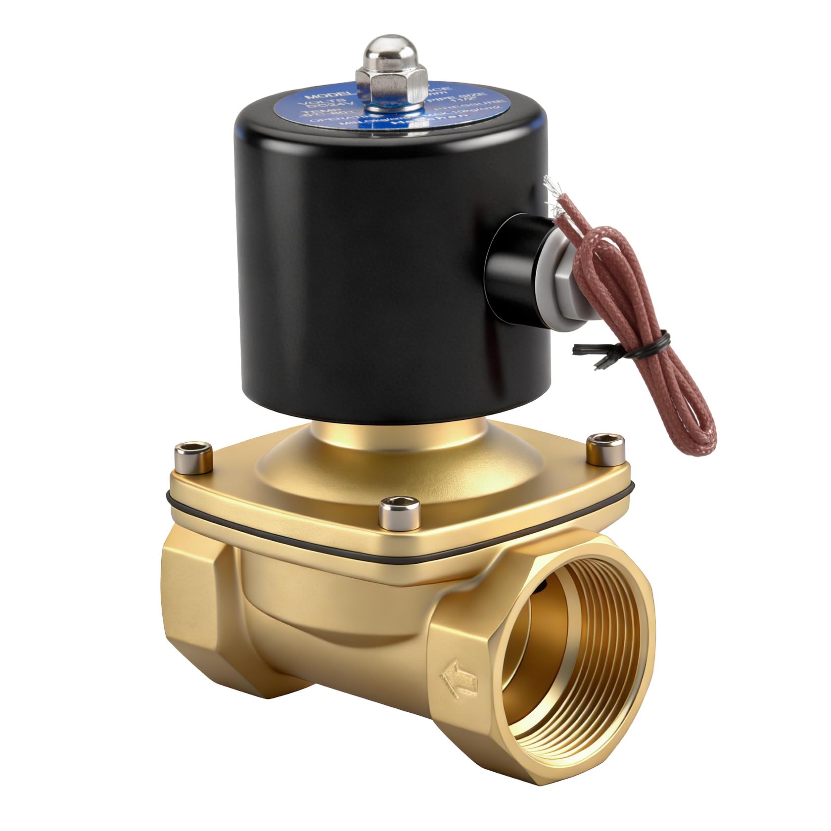 Heschen Women's Brass Electric Solenoid Valve, 2W-400-40, 1-1/2 Inch, Dc24v, Direct Action Water Normally Closed Replacement Valve