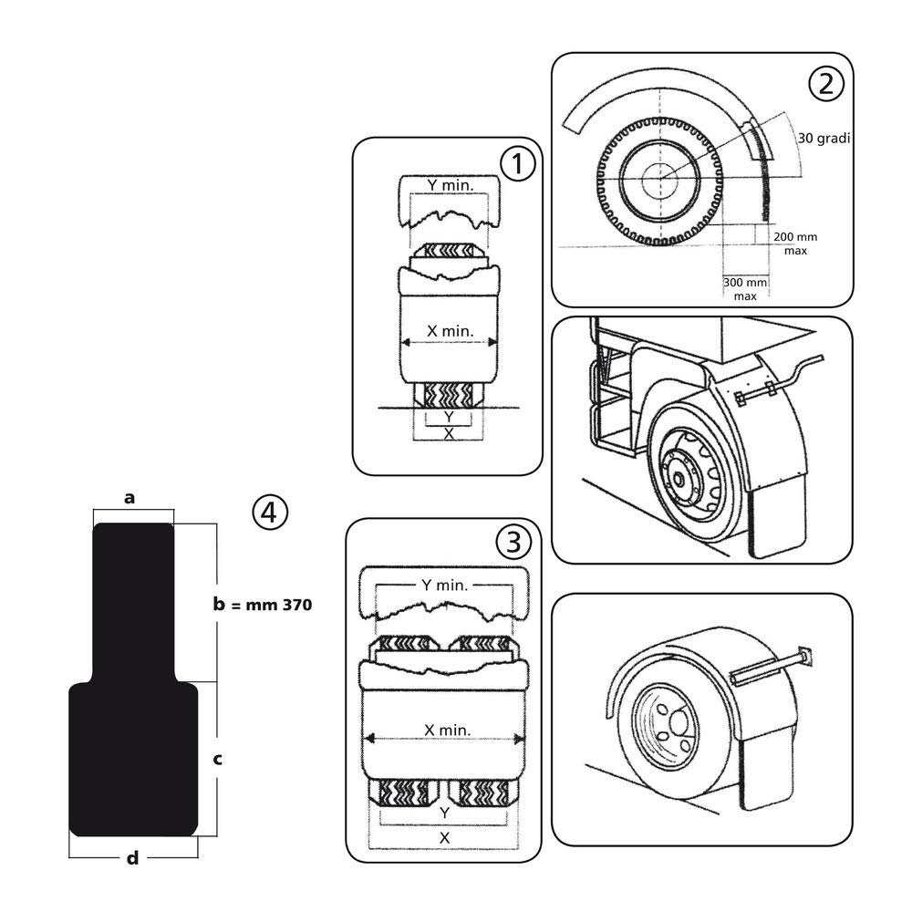 Lampa 14237 Coppia paraspruzzi omologati per Camion - 50 cm