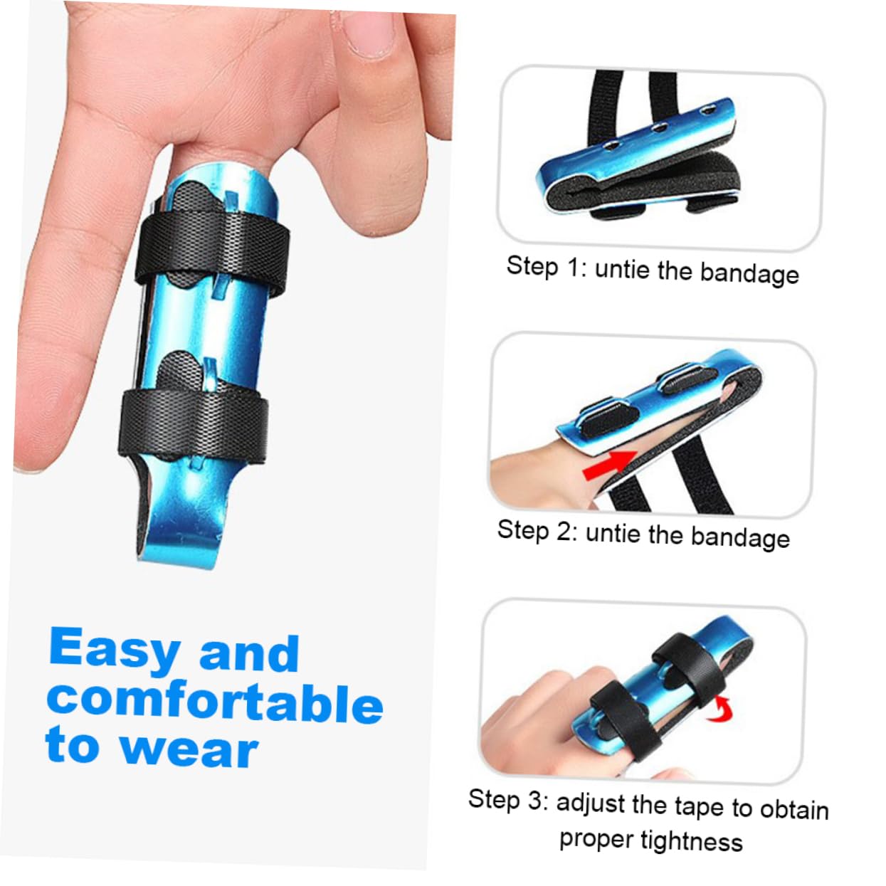 BCOATH Finger Straightener 3pcs Plywood Finger Support Braces Alum. Alloy Sponge Material