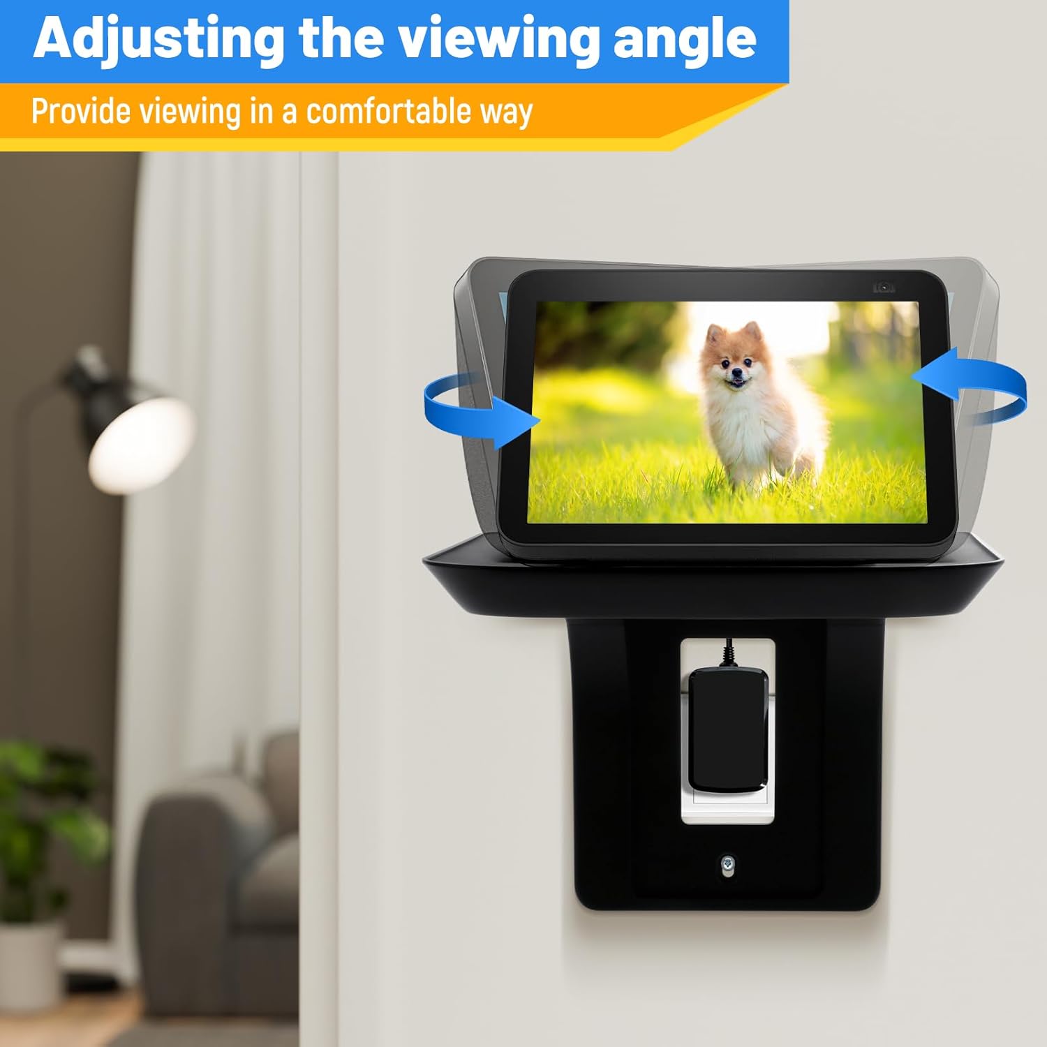Wall Mount for Echo Show 5 & Show 8 - Speaker Holder Stand 360 Degree Adjustable Stand for Show 8 and Show 5 (2nd & 1st Gen), Magnetic Mount Accessories