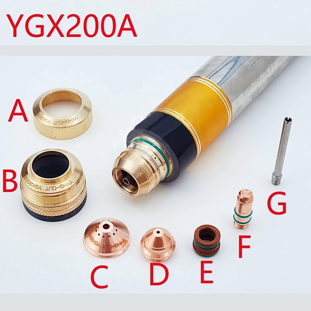 YGX200 YGX200A YGX200202 YGX200203 YGX200204 YGX200205 YGX200206 Punta Boquilla Electrodo Antorcha de Plasma CNC Máquina de Corte(B 200206)