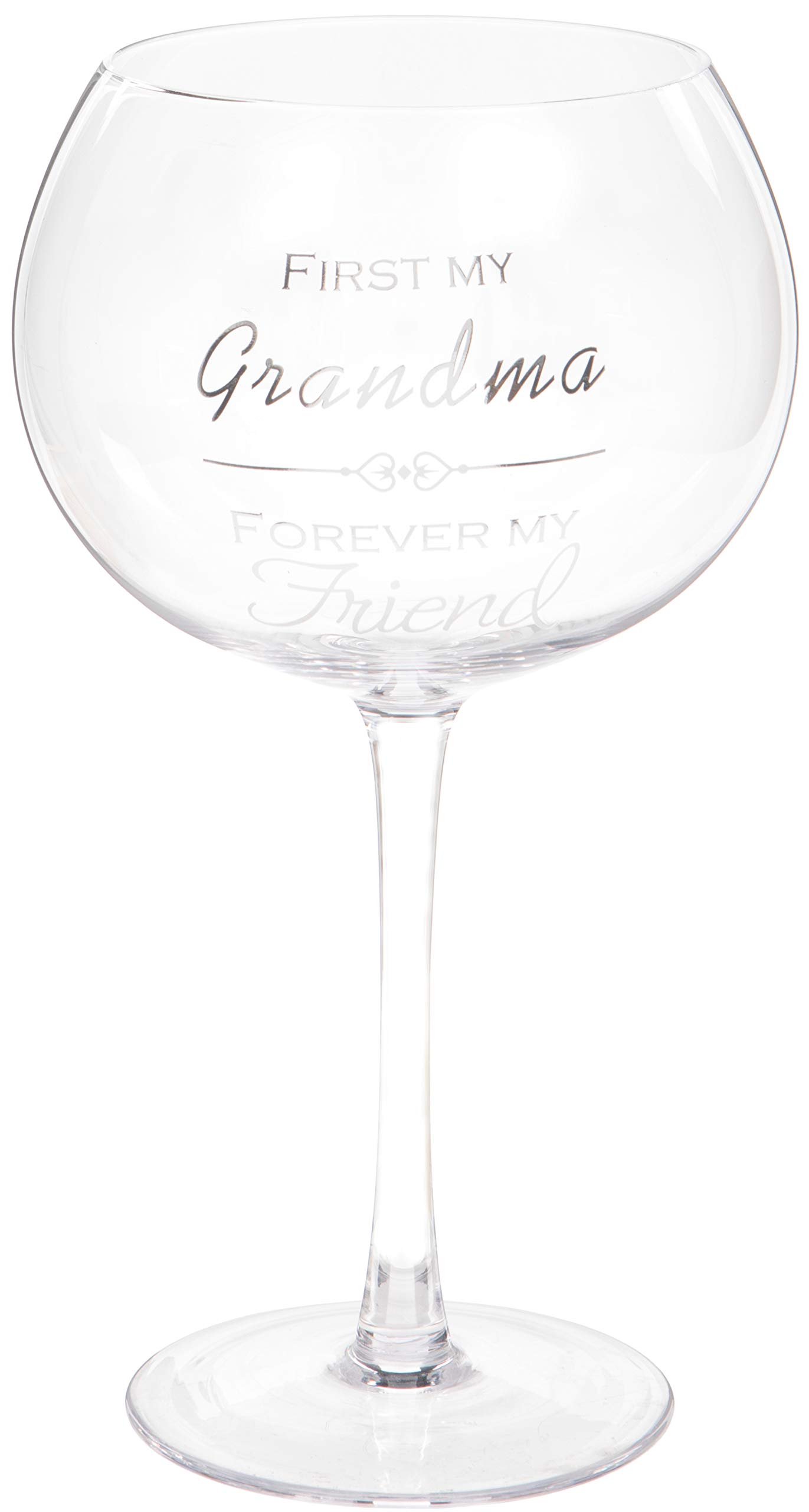 Maturi My Grandma Forever My Friend Sentiment Gin Glass with Hearts - 625ml 470232 Transparent