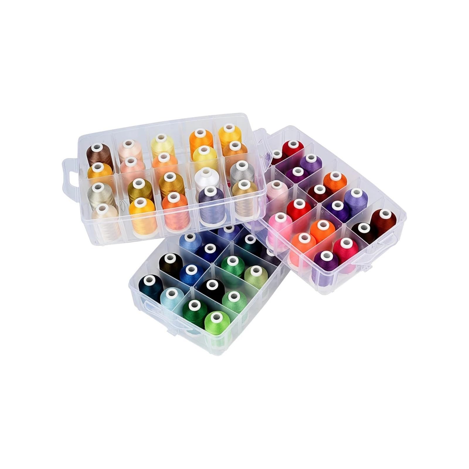 Generico Kit Filo da Ricamo a 63 Colori, Set Cucito for Macchine