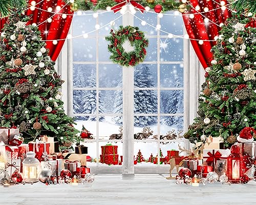 Amazon | LYCGS 10X8フィート クリスマス背景幕 冬の雪景色 写真撮影用