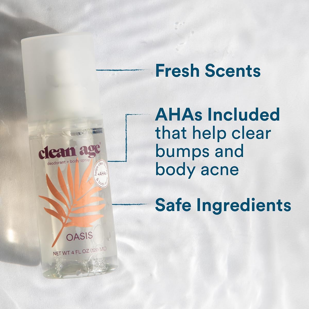 Aluminum Free Deodorant & Body Spray for Whole Body - Oasis 4oz - Clean Deodorant and Body Spray for Teen Boys and Girls - With AHA Fights Body Acne-Formula Specific Body Spray for Teens - Image 2