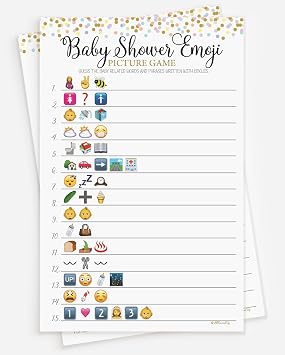 All Ewired Up 50 Baby Shower Emoji Pictionary Picture Game - Baby Shower Game - Gender Neutral 50-sheets