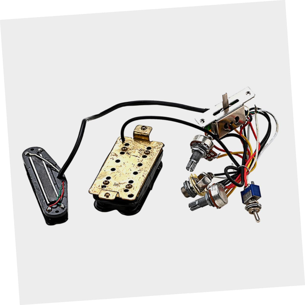 BESPORTBLE Electric Guitar Pickup Set Metal Pickups Pre-Wired Control Plate Dual Coil Design for Enhanced Sound Compatible Bass and Acoustic Guitars