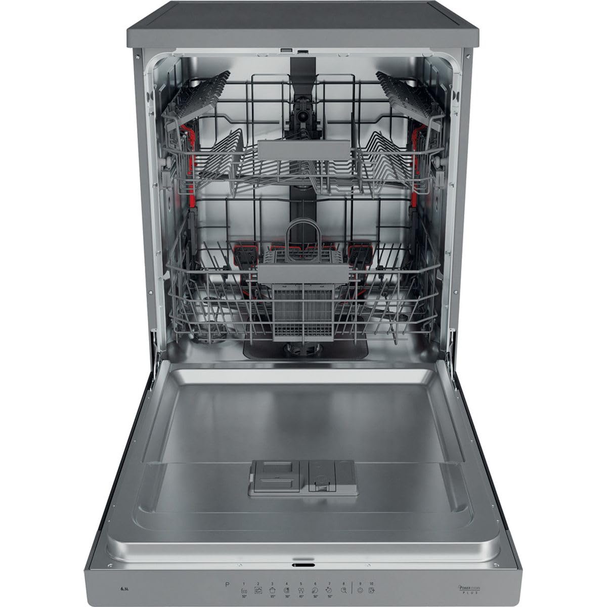 Bauknecht - BFO 3C33 P 6.5 X Freistehender Geschirrspüler - 14 Maßgedecke - PowerClean, ActiveDry, Sensor-Programm - Edelstahl-Design - Energieeffizienzklasse D - 85 x 59 x 60 cm (HxTxB) - Edelstahl