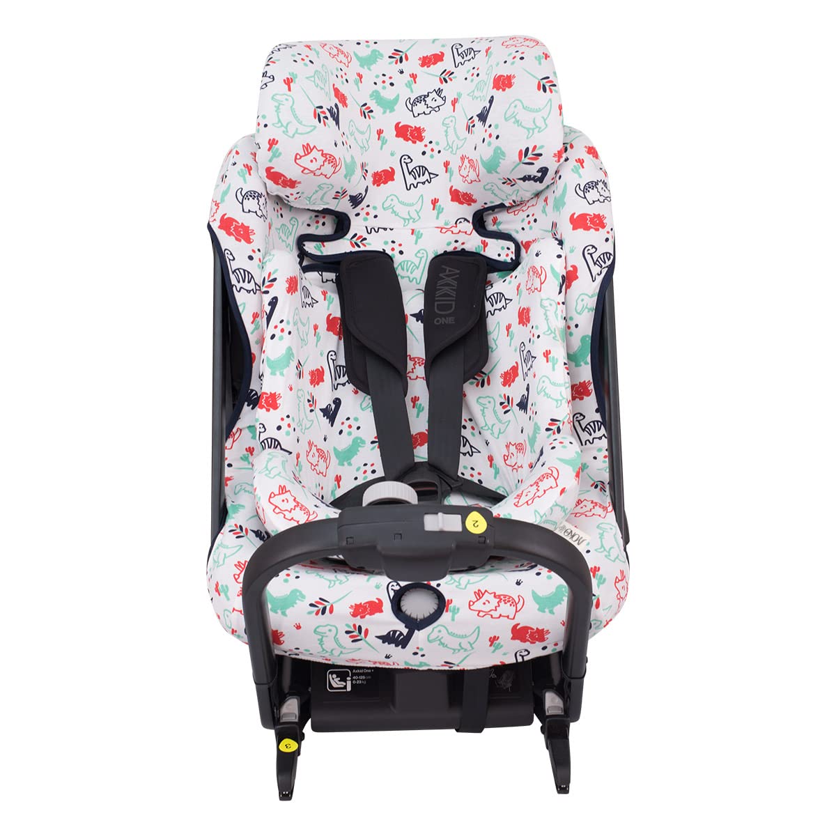 JYOKO Kids Funda de Algodón para Silla de Coche Compatible con Axkid One + Funda Reductor G-0(Dino Party)
