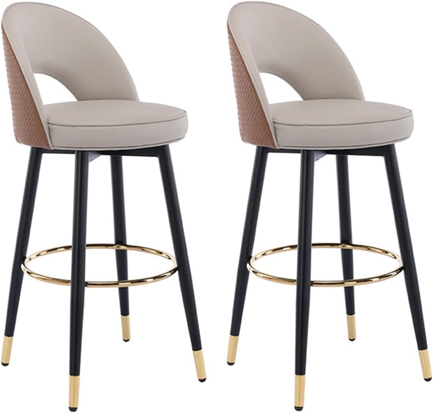 28.3”High Swivel Barstools Leather Bar Chairs Counter