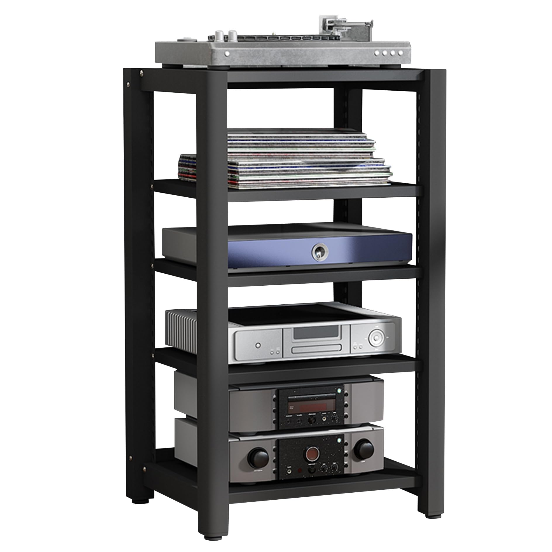 Supporto multimediale AV, mobiletto audio video in legno a 2/3/4/5 ripiani, per proiettori Xbox, TV, ripiano portaoggetti versatile e rack DVD HiFi, supporto per console per giochi e accessori di