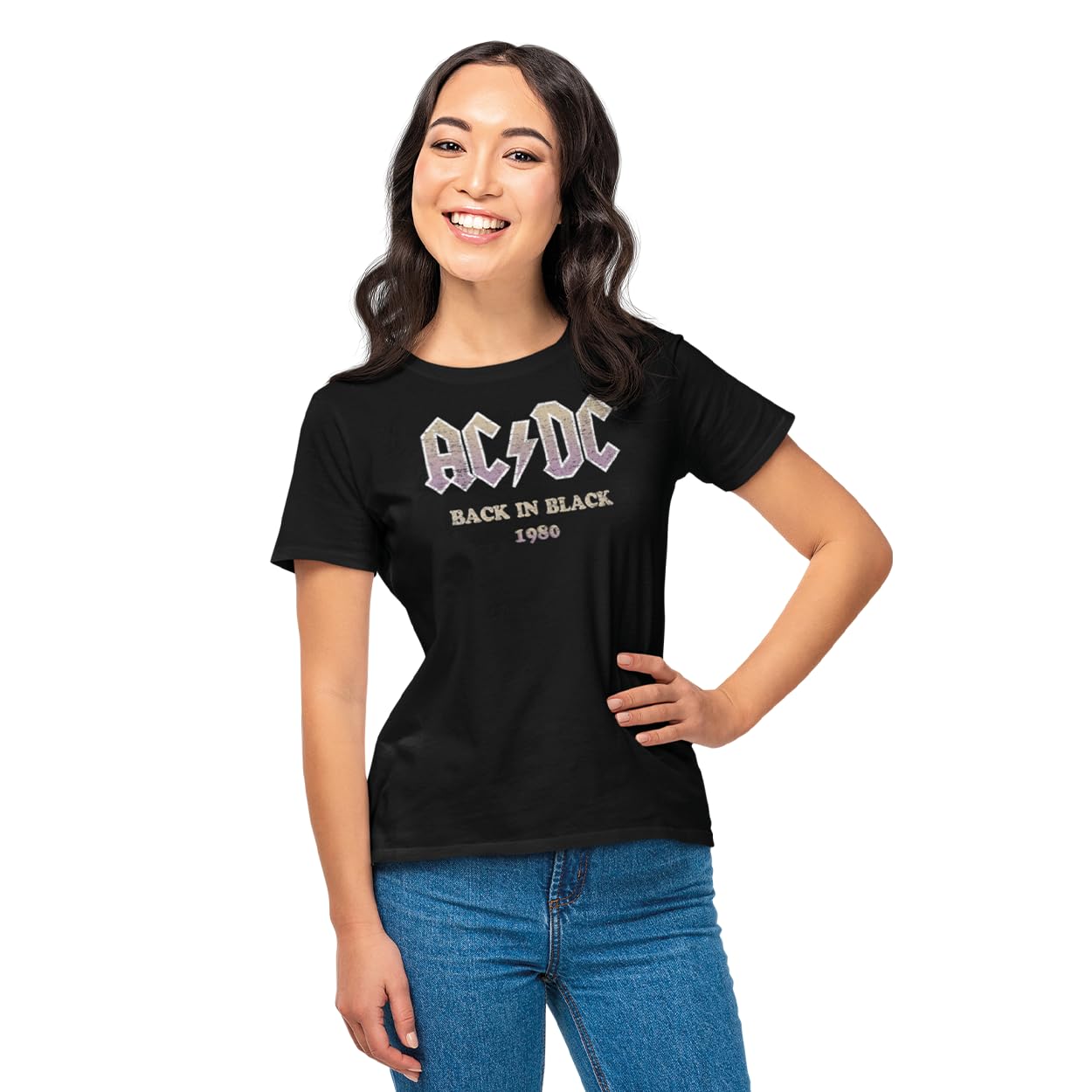 AC/DC Back in Black 1980", WOACDCRTS067, Black, Size M, Black, M
