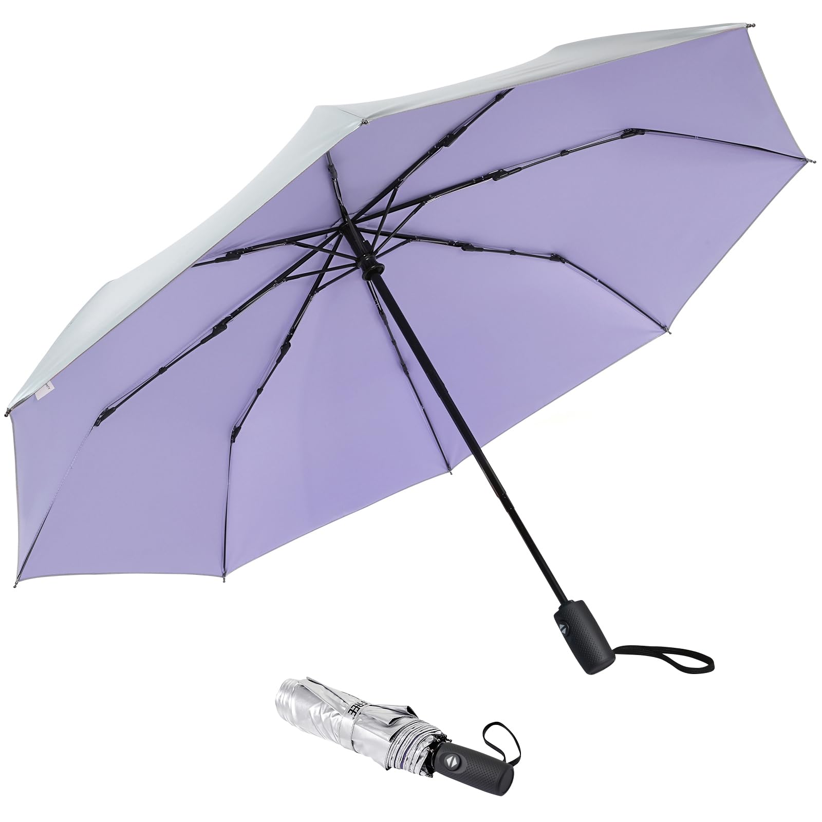 G4Free UPF 50+ UV Protection Large Travel Umbrella 42/46 Inch Auto Open Close Windproof Sun Blocking Umbrella