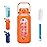 SIEROZUR 52oz Glass Water Bottle with Straw and Handle Lid Half Gallon Motivational Glass Bottle with Silicone Sleeve and Time Marker Large Reusable Sports Water Jug for Gym Home Workout