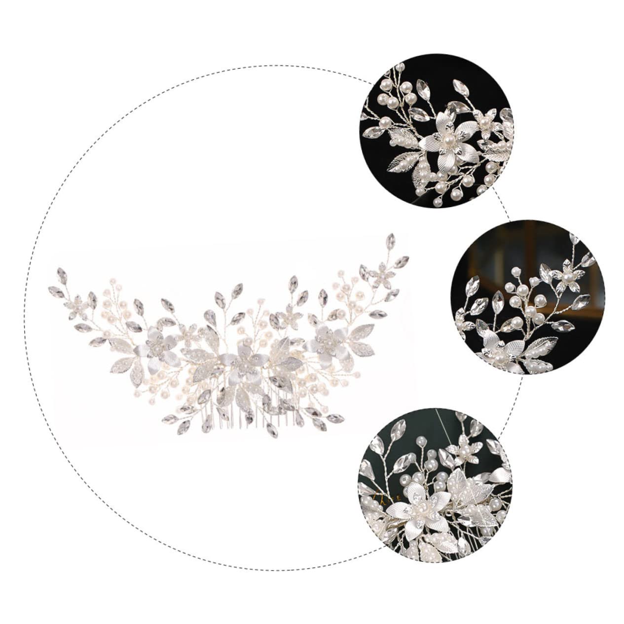 Bridal Hair Comb Leaf and Accents Handmade Headdress for Weddings and Special Occasions Unique Decorative Hair Accessories for Brides and Bridesmaids