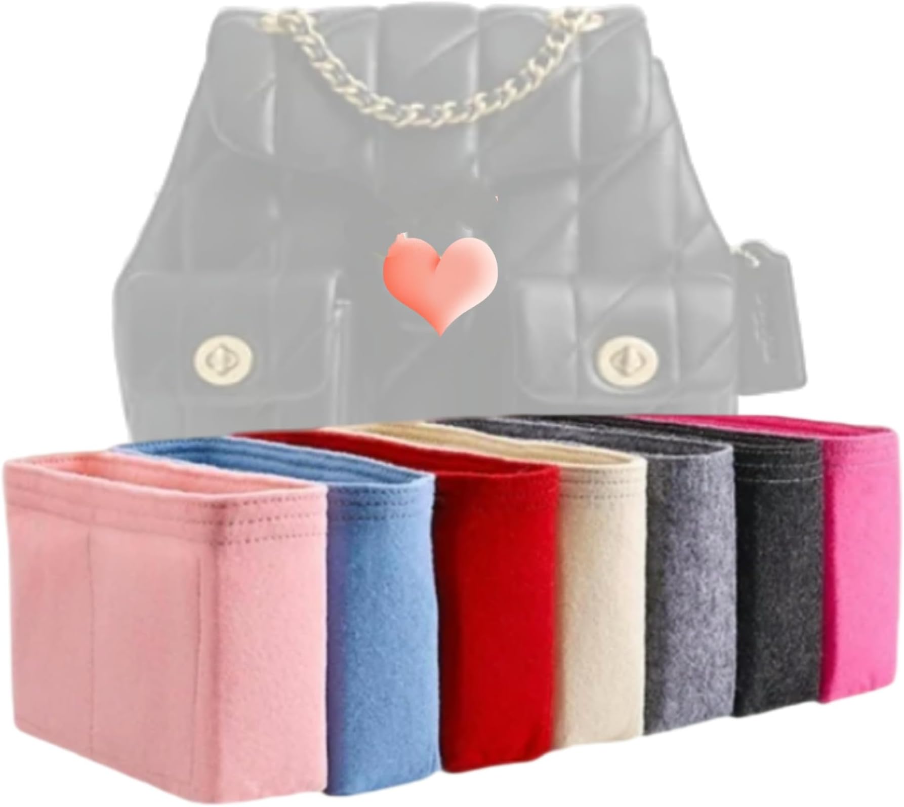 Xoppia Bag Organizer compatible with Coach Tabby Backpack. Felt Insert Liner for Women Tote Handbag. (Beige, Style A: Exposure)