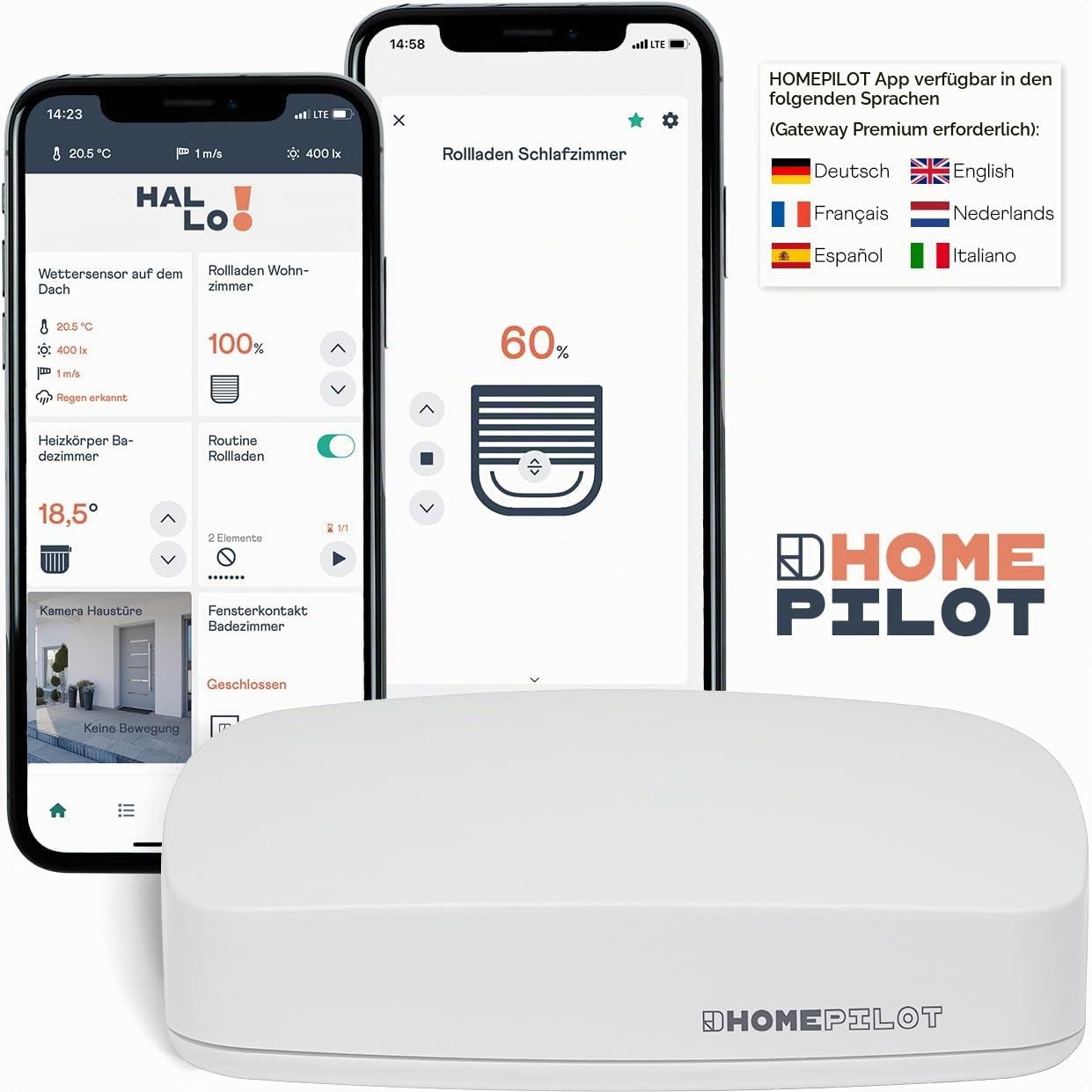 Home Pilot – Gurtwickler Classic smart, Power-Version, für schwere Rollläden (bis 60 kg) und großem Gurtkarten. Rollladenantrieb kompatibel mit dem Gateway premium. Unterputzmontage - 10142360