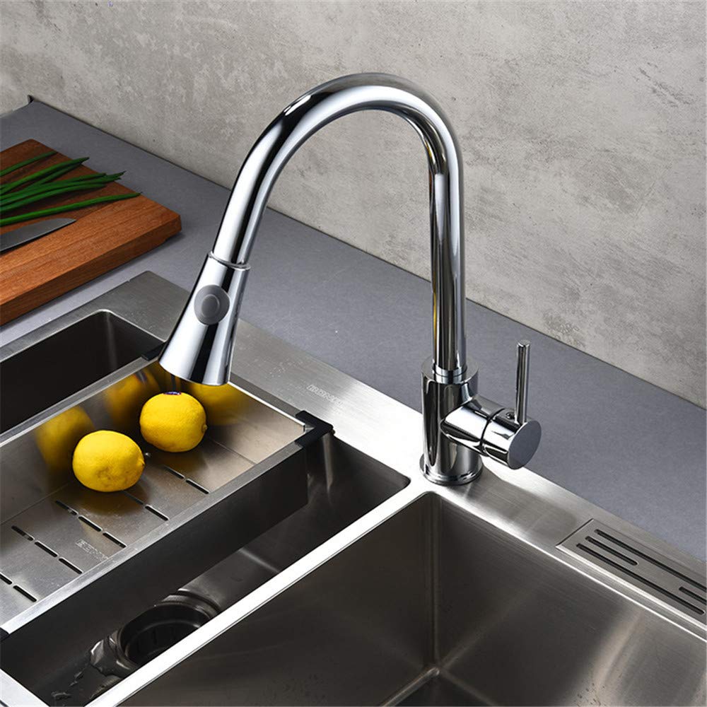 Robinet de cuisine cuivre extractible anti-éclaboussures mitigeur évier rotatif moderne