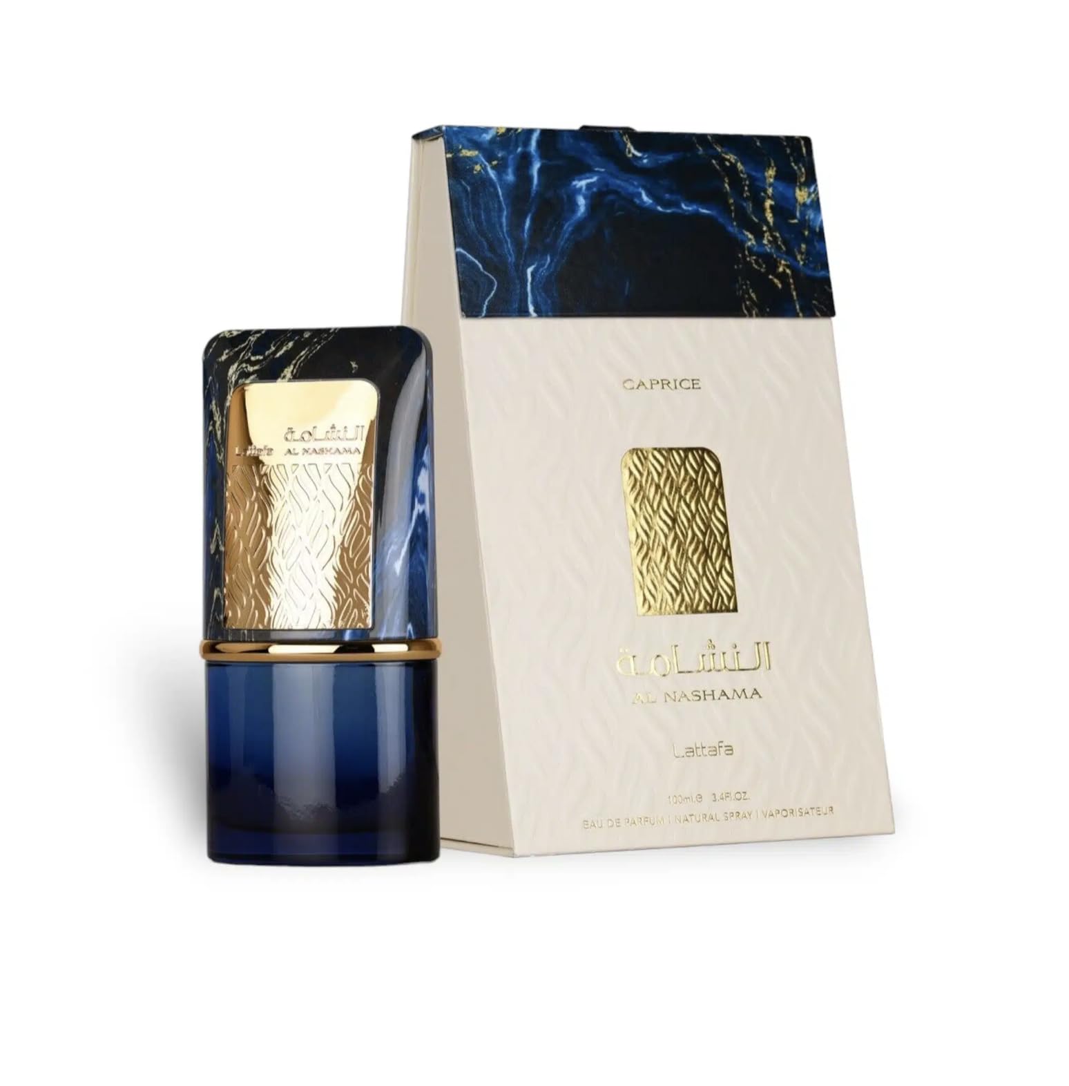 Lattafa Al Nashama Caprice Eau de Parfum 100ml, Perfume Árabe Unisex de Larga Duración, Incluye Atomizador, Fragancia Aromática con Notas de Cardamomo, Jengibre, Lavanda y Menta (Al Nashama Caprice)
