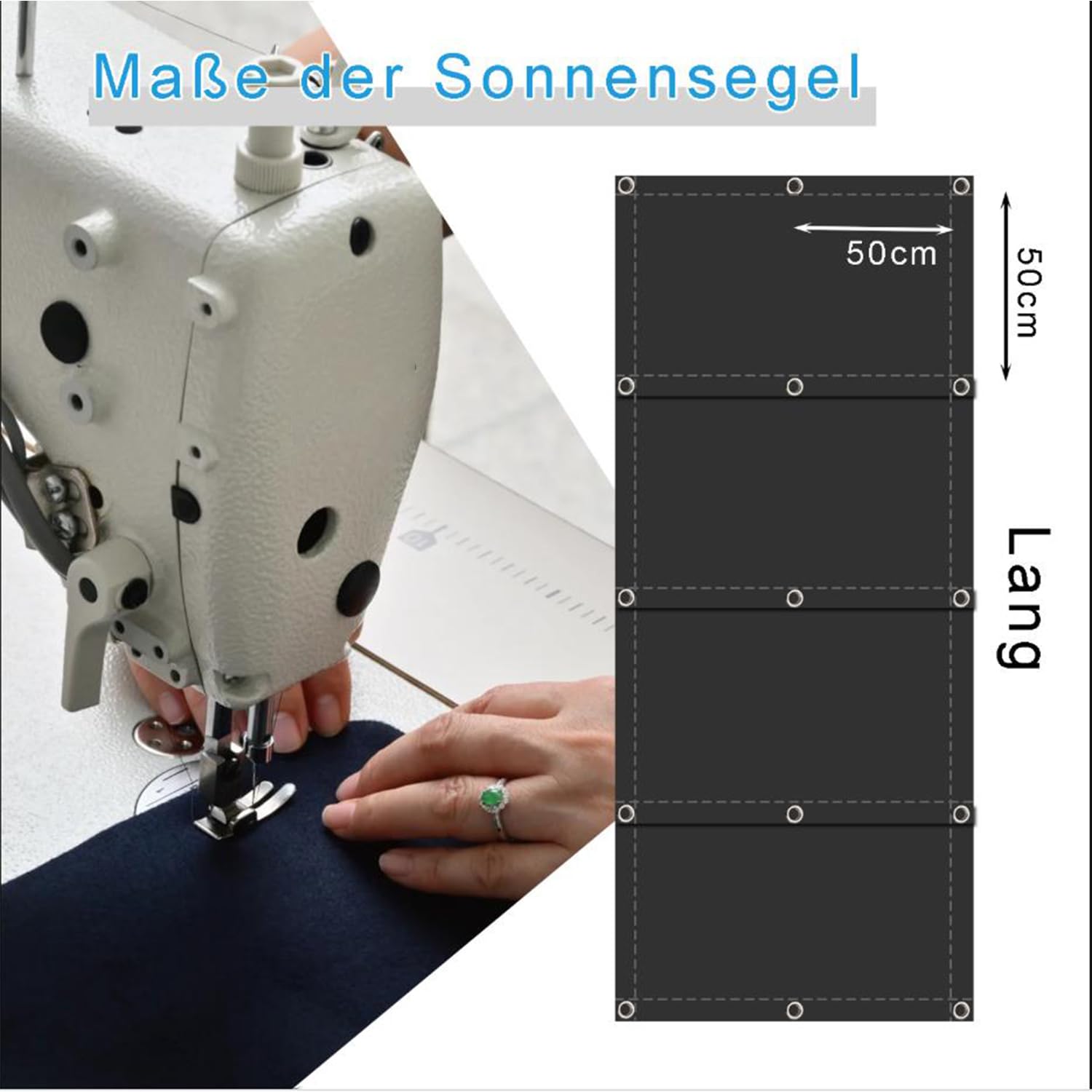 einziehbar sonnensegel 1.5x5m Verstellbar Sonnenschutz Terrasse Anpassung Multi 13 Farbe und Größe Geeignet für Außenbereiche wie Garten und Balkone,TerrasseHellgrau
