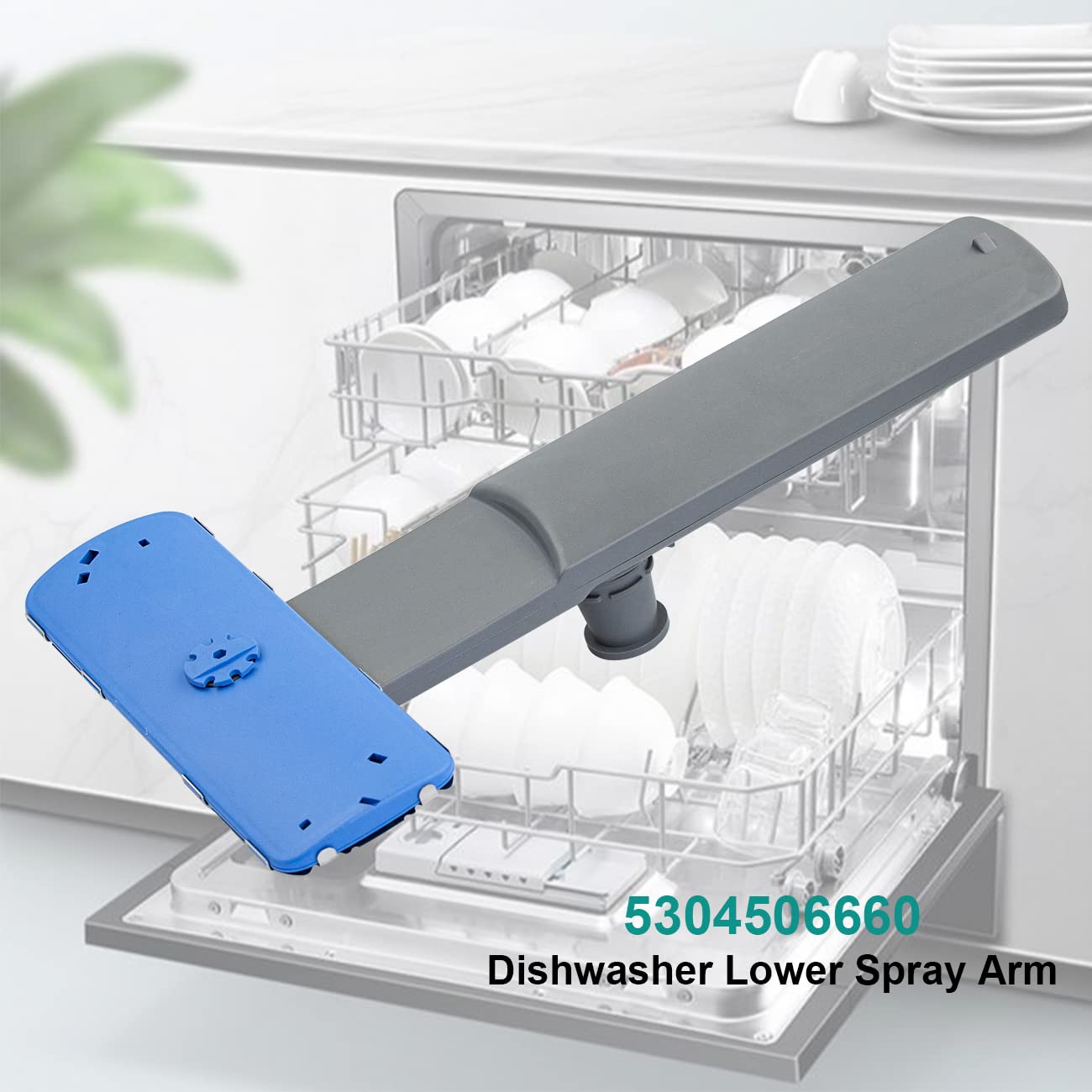 5304506660 - Brazo de pulverización para lavavajillas Frigidaire, conjunto de brazo de lavado inferior con soporte de brazo de pulverización inferior para lavavajillas/filtro de drenaje de trampa para