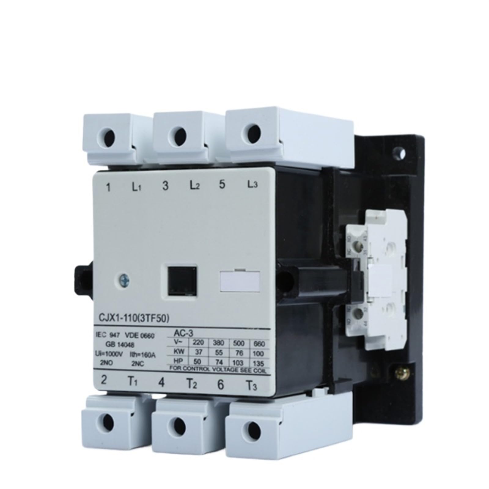 COSZWQDP CJX1-110A AC Contactor CJX1-110/22 3TF50 Electrical Magnetic 3Pole Switch ContactOrs 24V 220V 380V 2NO 2NC(AC220V)