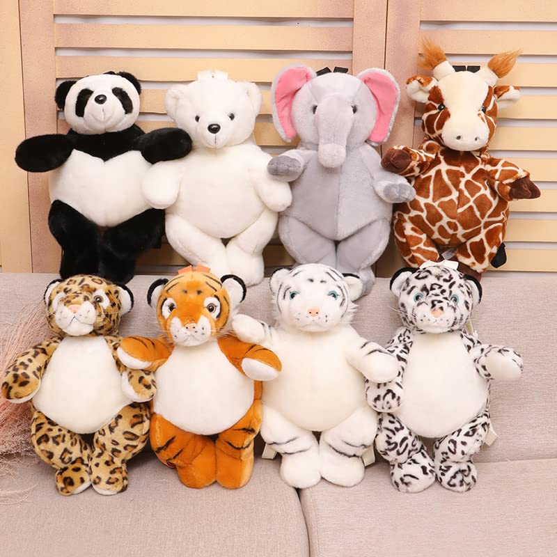 Image of Women Animal Teddy Bear Plush Backpack with Adjustable Straps (Yellow Tiger)