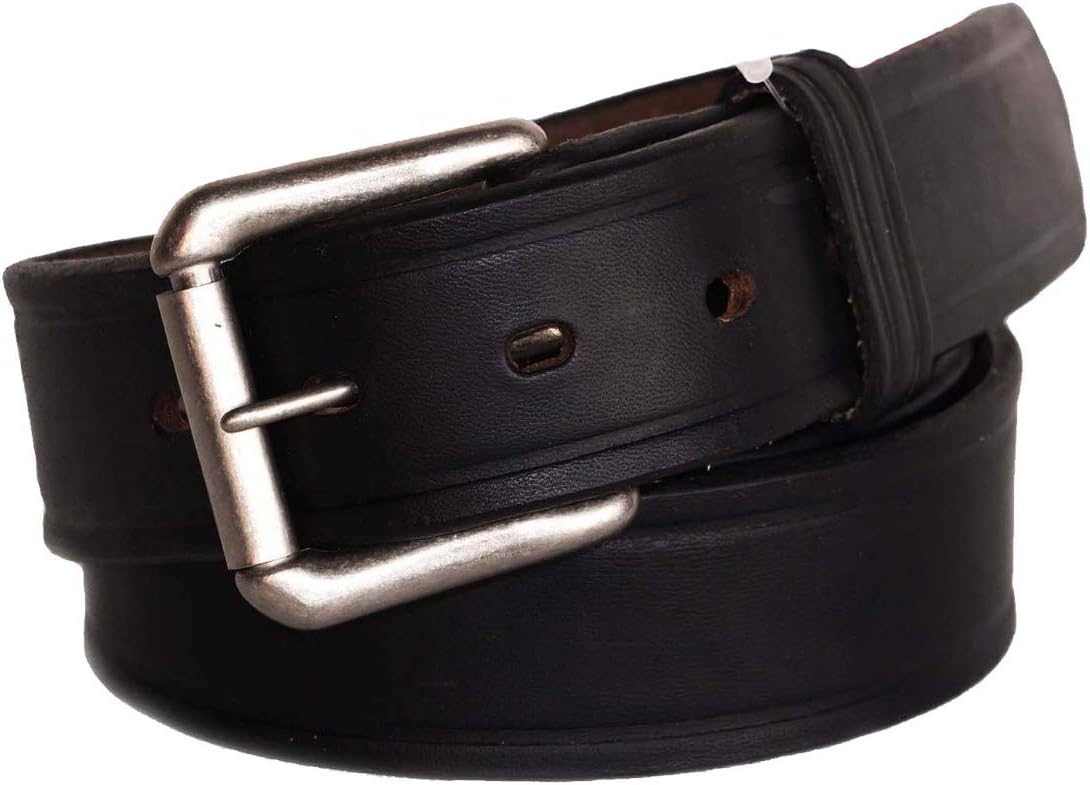 R.G. BULLCO Men's 1-1/2" Genuine Premium Business Real Leather Belt with Heavy Duty Roller Buckle