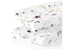 Watercolor Flora Changing Pad Cover Set in Purple